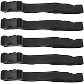 S SYDIEN 5Pcs Black Nylon Strap 1" x 47" (3.9ft) Buckle Straps with Quick Release Adjustable Straps with Buckles, Tie Down Strap for Backpacking, Outdoor Activities
