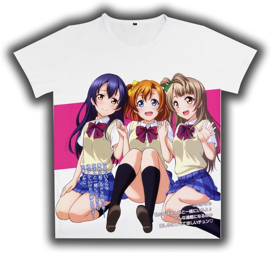 MOEDA Love Live! Printed T-shirt White Milk Fiber