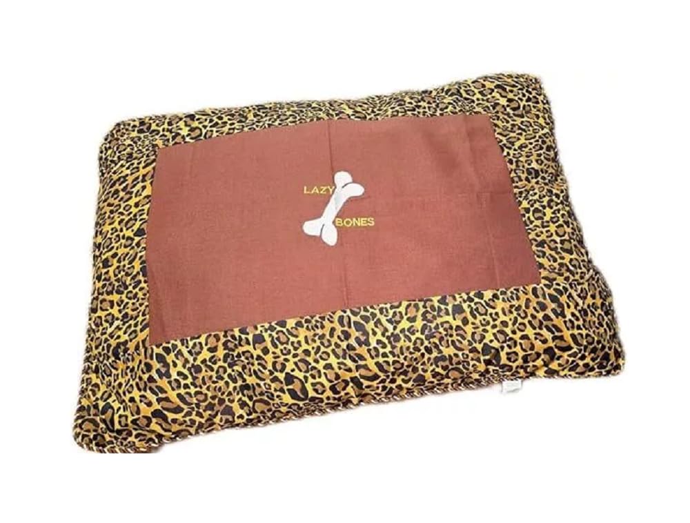 Leopard Print Dog Bed Pillow Cover Large 29"x39" Removable Zipped Polycotton Outer Covers, Filling Not Included, Ideal Pet Pillowcases for Large Breeds & Senior Dogs (29 x 39 inches, Leopard Print)
