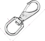 Kupink 2Pcs 360 Swivel Trigger Clips Stainless Steel Snap Hooks Dog Leash view 2