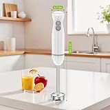 Bonsenkitchen Hand Blender 300W 2-Speed Immersion Stick Blender White view 8