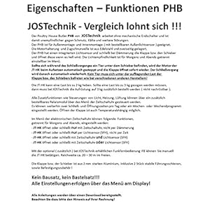 JOSTechnik Poultry House Butler PHB - apriporta per pollaio - con Chiusura per Anatre - 300 x 450 mm - immagine 3