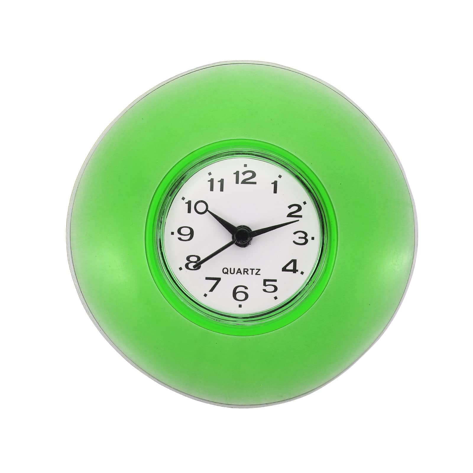 PATIKIL Wall Clock, Mini Cute Bathroom Kitchen Mirror Suction Wall Clock Waterproof Quartz Clocks for Shower Home Decoration, Green