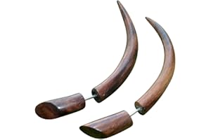 UMBRELLALABORATORY Natural Wooden Stud Tribal Earrings Fake Plug Gauge Taper Boho Gothic Jewelry