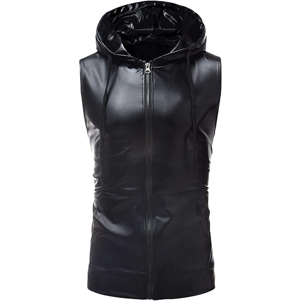 Amazon.com: JINNELLE Men's Sleeveless Hoodies Zip Up