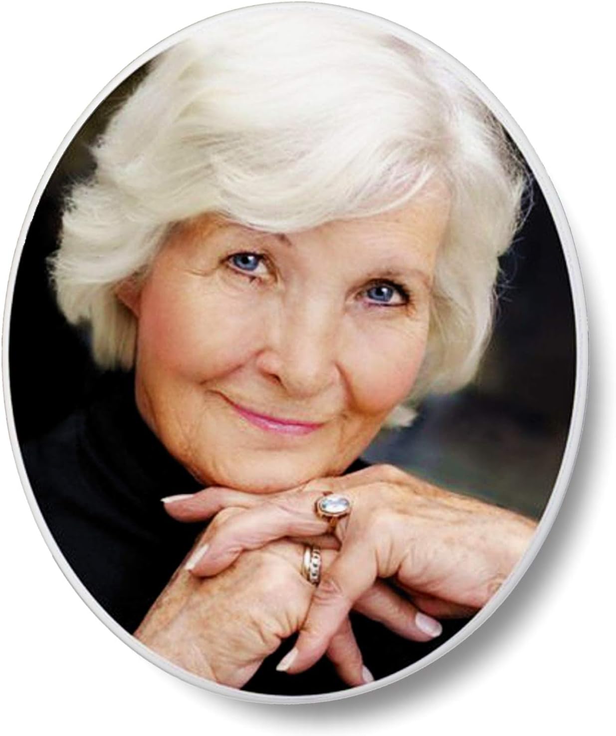 All Italian Custom Ceramic Memorial Photo Tile - Oval Picture for headstones 4.7