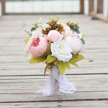 Buy Anjetan Wedding Bouquet Handmade Creative Artificial Bride Holding Bouquet Bridesmaid Bouquet Bridal Bouquet For Wedding Artificial Bridal Bouquets Online At Low Prices In India Amazon In