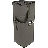 WHITEDUCK Top Load Canvas Folding Duffel Bag, Water Resistant Army Style Shoulder Bag for Men and Women- Gym, Sports, Travel, Hiking, Camping, Backpacking (Large 25" x 42",Olive)