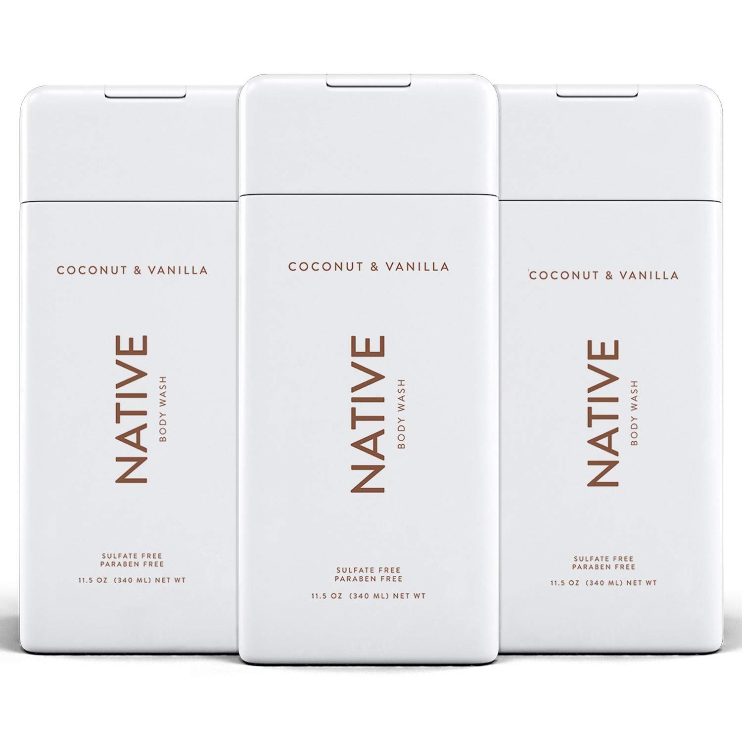 Native Body Wash 3 Pack - Natural Body Wash Women & Men - SLS & Paraben Free - Cucumber & Mint, Coconut & Vanilla, Lavender & Rose: Beauty