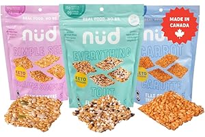 Nud Fud Simple Seed Crackers | 3-Pack | Made in Canada | Organic - Flax, Sunflower, Pumpkin & Sesame Seeds | Grain & Gluten F