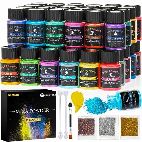 CHANGTIKEJI Mica Powder?36 Colors 10g/Bottle of Natural Pigment
