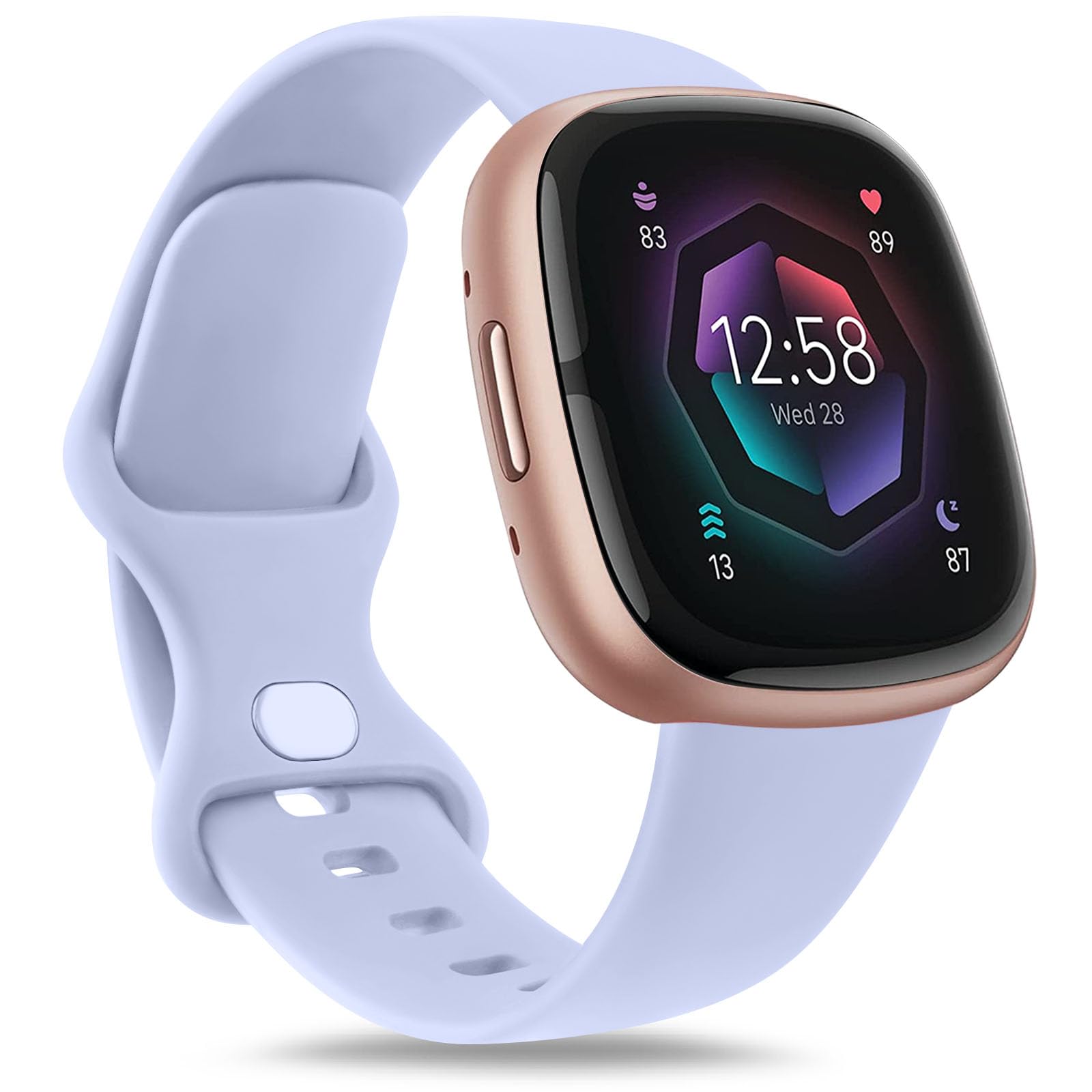 Strap for Fitbit Versa 4/ Versa 3 Straps for Women Men/Fitbit Sense/Sense 2 Strap, Soft Sport Watch Strap Replacement Wristbands for Fitbit Versa 4/Versa 3/Fitbit Sense/Sense 2 (Light Blue, Small) — image 1