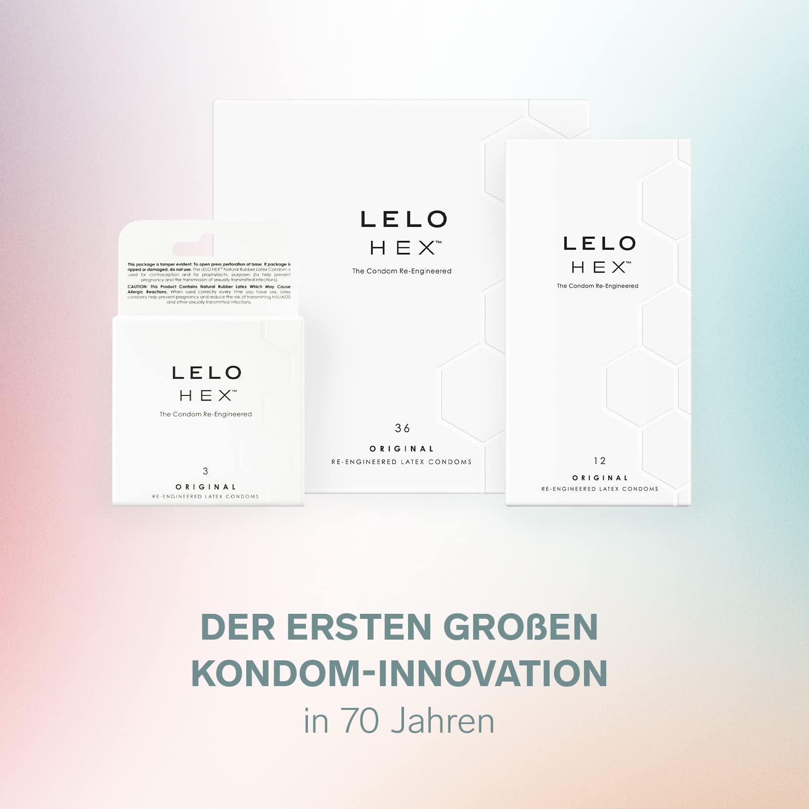 LELO HEX Original Ultradünne Kondome mit Größerer Stärke, Kondome für Männer, 54 mm im Durchmesser (72-Packung) 5