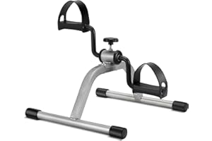 RYGEO Mini Exercise Bike for Leg and Arm Recovery, Lightweight and Portable Floor Bike with Adjustable Tension and Steel ABS 