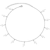 Sterling Silver Jewelry Lightning Bolt Choker Necklace Pendant Disc Chain Statement Necklace For Women 13+3 inches