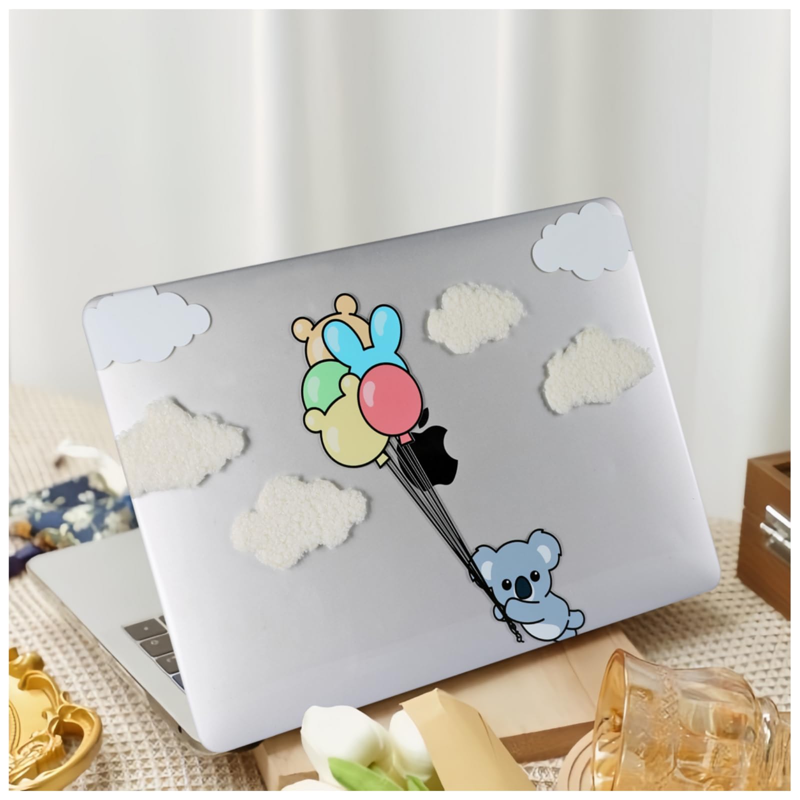 Photo 1 of BYCeKe Cute Case for MacBook Pro 13 inch M2 2024-2016 A2338 M1 A2251 A2289 A2159 A1989 A1708 A1706,for Cute Plastic MacBook Pro13 Case&Keyboard Cover for Mac Kawaii Print Shell,Clouds Koala Balloon