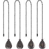 4 Pcs Ceiling Fan Pull Chains Light Pull Extension Chains with 11.2 Inch Chains for Ceiling Fans Lamps, Black Copper
