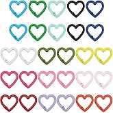 SOFPLATE 1 Box 28Pcs 14 Colors Heart Spring Clasp Jewelry Carabiner Clip Colorful Heart Shaped Alloy Gate Ring Trigger Snap Hook Buckle Lock Clasps for Purse Jewelry Bags Lanyards Keychains DIY Crafts