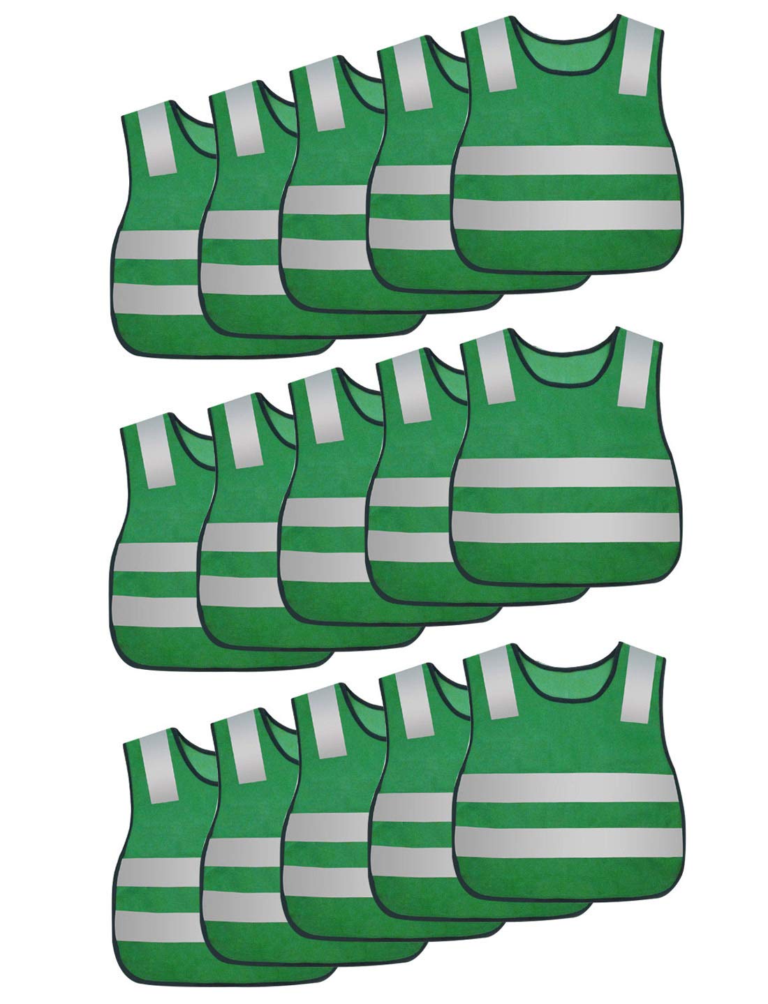 AIEOE 15 Pieces Safety Vest Children High Visibility Reflective Vests Velcro Safety Vests for Running Cycling Jogging