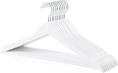 Amazon Basics Wood Suit Hangers 10 Pack 44 cm White