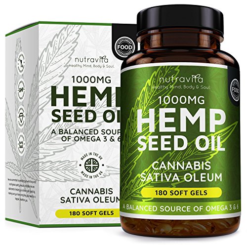 Hemp Seed Oil 1000mg Supplement 180 Soft Gel Capsules Pure Cold