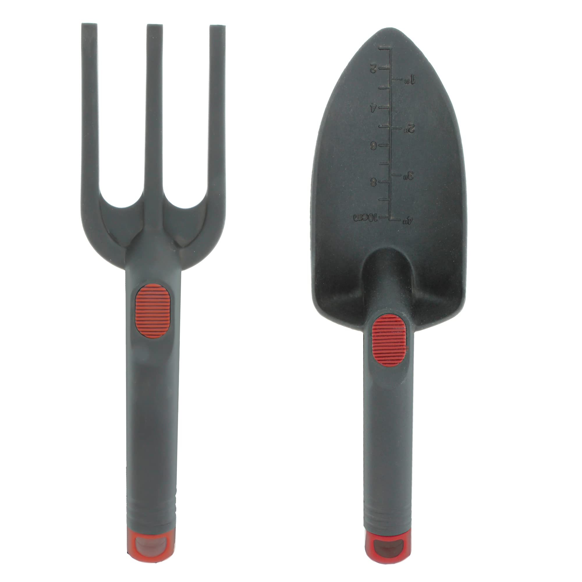 Amig Garden Set with Wide Shovel and Scarifier Nylon for Vegetable Gardening and Home Planting Tools for Vegetable Gardens - Red/Black - 28cm