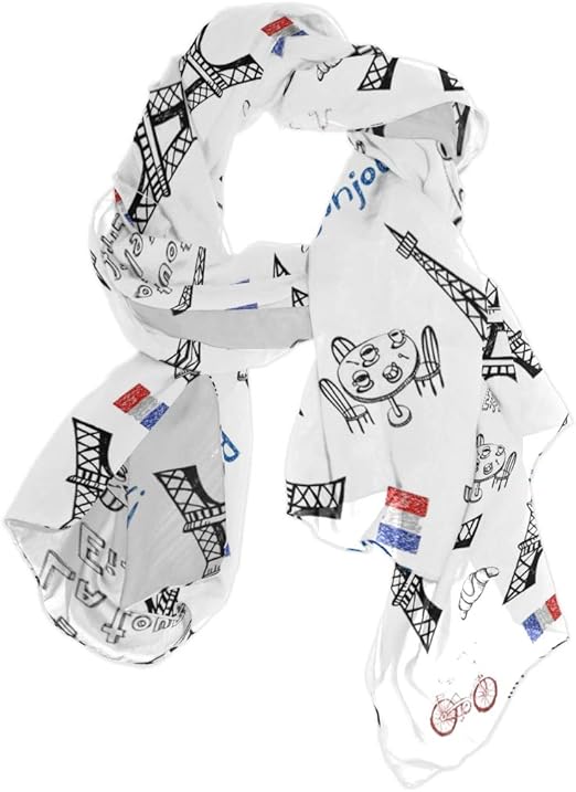 SLHFPX Scarf Eiffel Tower1 Ladies Thin Shawl Wrap Girls Chiffon Scarves