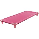 Acrimet Toddler Cot Bed for Kids, Travel, Day Care, 52" x 21", Pink, 1 Pack | Portable, Stackable Design