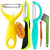 GANNK Vegetable Potato Peelers for Kitchen, Y Peeler for Apple Fruit Carrot Zucchini Cucumber Potatoes, Good Grip Veggie Peel