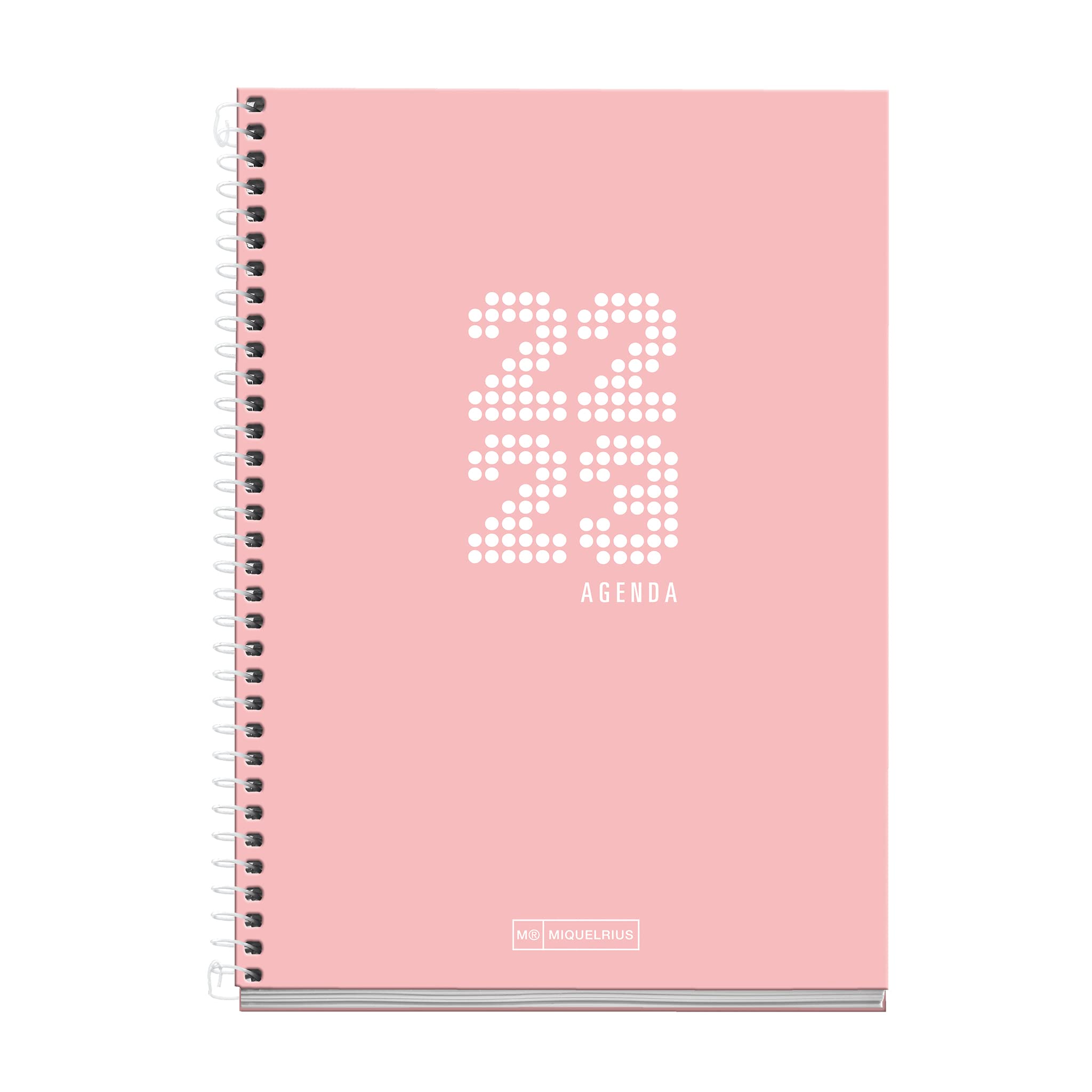 MIQUELRIUS - Agenda September 2022 August 2023 - Page Day - Plus Size 15 x 21.4 cm - Bilingual: Spanish, English - School - Pink