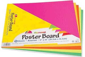 Pacon Package Poster Board, 11" x 14", Colors May Vary 5 per Pack