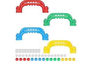 TOPNEW 8Pcs Kids Playground Safety Handles -Swing Set & Climbing Frame Hand Grips, Multi-Color Plastic Grab Bars for Outdoor Playhouse, Jungle Gym, Climbing Frame (Colour Mixing 2)