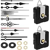 Tanstic 2 Sets Clock Movement Mechanism, Silent Quartz DIY Wall Clock Mechanism 16mm/0.63” Shaft with 5 Different Clock Hands