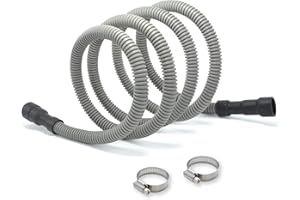 TT FLEX Universal Dishwasher Drain Hose - 12 Ft Discharge Hose - Corrugated and Flexible Dishwasher Hose Drain Replacement with Clamp