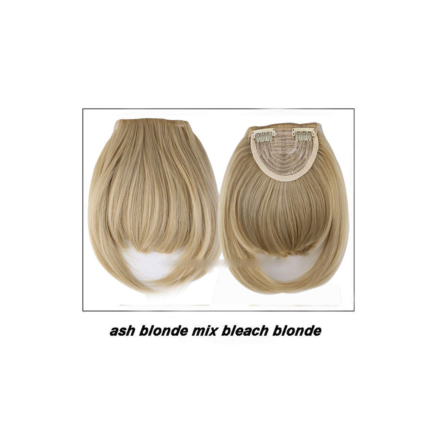 Amazon Com Short Front Neat Bangs Clip Hair Straight Synthetic