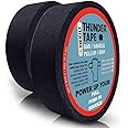 Thunder Tape 2 Pk Grip Tape - Multipurpose Cloth Grip Tape for Pull Up Bars, Sports, Tools, Handles, Bats, Rackets, Yard Tools, Wire Wrap, Knife Grip, Gun Grip - 1 Inch x 65 Feet Each Roll - Black