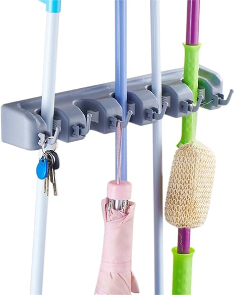 AFUNTA Mopp und Besen-Halter an der Wand befestigter Garten