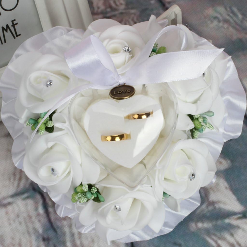 Lamdoo Ring Box Leaves Flower Cushion ow Decoration Wedding Jewelry Gifts Romantic green