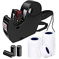 MX5500 Pricing Tag Gun with 5150 pcs Sticker Labels & Extra Inker, 8 Digits Tag Maker for Retail Shop, Grocery Store (Black)