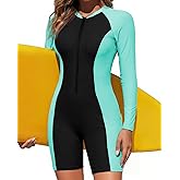 Century Star UPF 50+ Modest Long Sleeve Swimsuits for Women Bathing Suit Rash Guard Surfing One Piece High Neck Swimwear