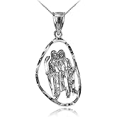 14K White Gold Gemini Zodiac Sign DC Necklace