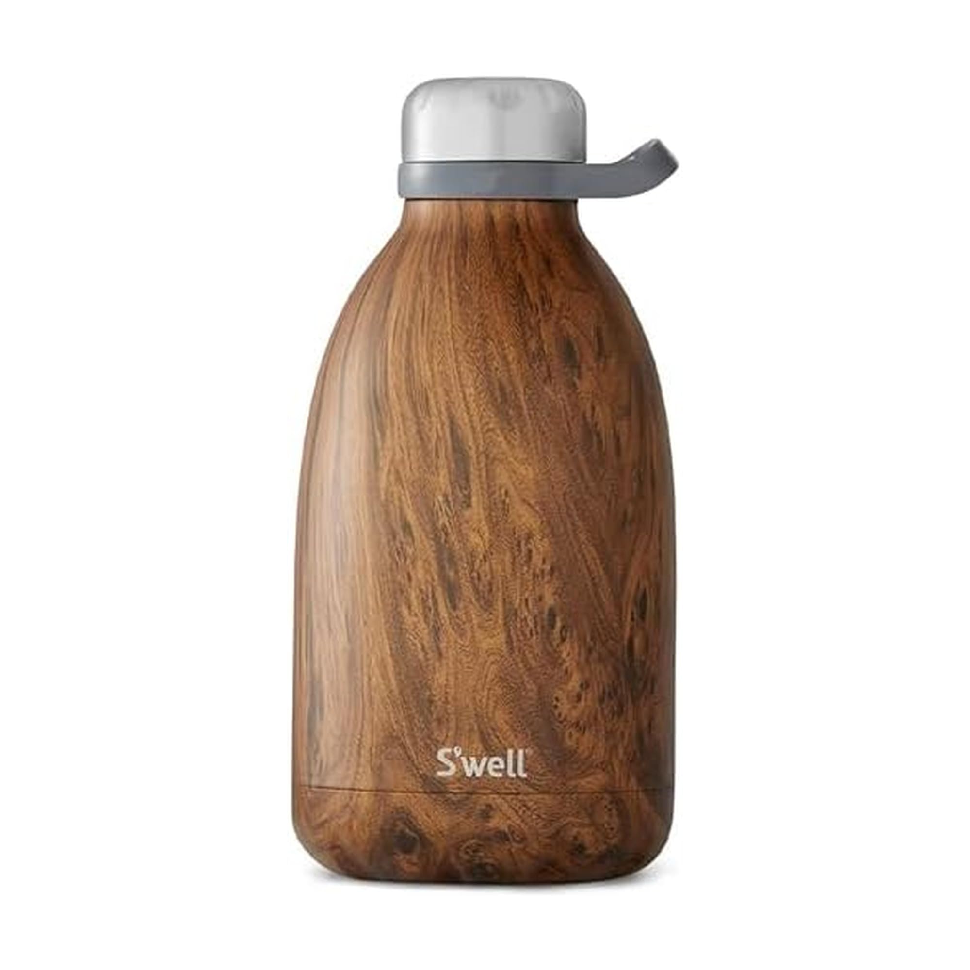 S'well Stainless Steel Roamer Bottle-64 Fl Oz-Teakwood Triple-Layered Vacuum-Insulated Containers Keeps Drinks Cold for 72 Hours and Hot for 24-BPA-Free Travel Water Bottle, 64oz Image