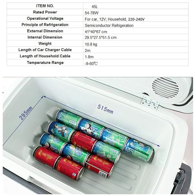 Amazon.es: 45-L Nevera Termoeléctrica Nevera Portatil Electrica ...