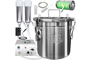 Hantop 12L Cow Milking Machine, Rechargeable Battery Powered Speed Adjustable Pulsating Vacuum Pump, 304 Stainless Steel Milk Bucket with Auto Stop Check Valve Cow Milker Machine (Pro Model)