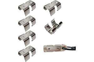 SILNMLIH 6-PCS 304 Stainless Steel Rope Clamps Thimble Fittings Heavy Duty Double Rope Clamps Fits 14/45 Inch to 1/2 Inch Make Rope for Pets, Horse Ropes or in Boats and Other Marine environments (B)