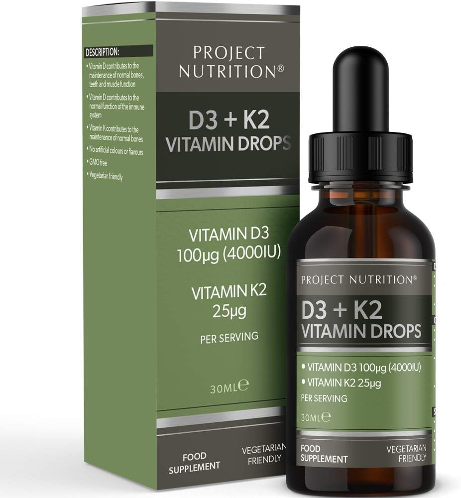 Vitamin D3 K2 Drops 4000IU - 30ml Bottle