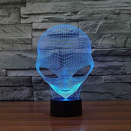 3D Illusion LED Night Light,7 Colors Gradual Changing Touch Switch USB Table Lamp for Holiday Gifts or Home Decorations-Martian Model