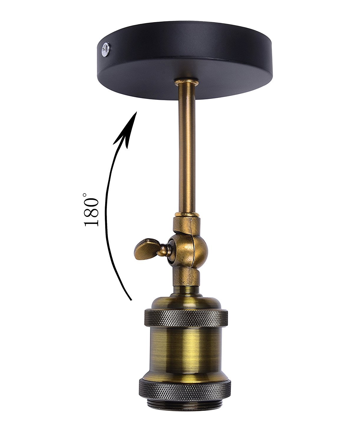 PIANUO Rétro Lampe Murale Style Insustreil Réglable Antique Luminaire Finition en Laiton Eclairage Vintage Edison Douille E27 pr Décor DIY Bar Restaurant Café