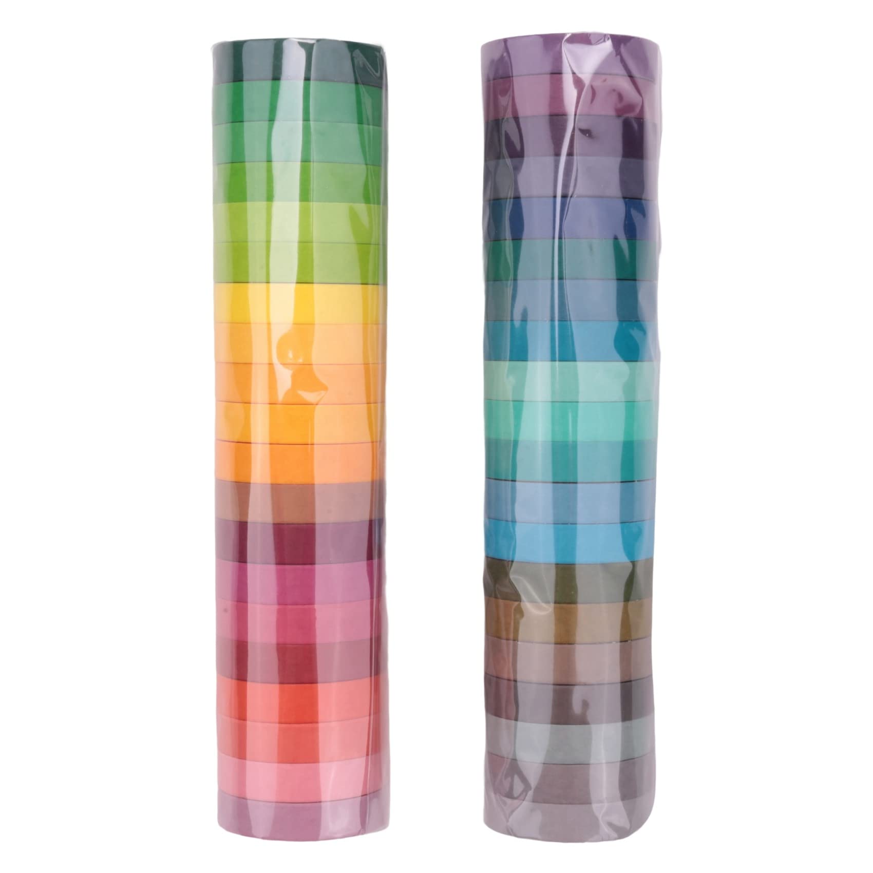 Wiedfedy 40 Rolls Colored Washi Tapes Sets, Rainbow Colour Washi Tap Sticky Pastel Masking Tape for DIY Crafting Scrapbooking Book Wall Decorative
