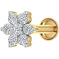 0.04 to 0.15 Carat 7-Stone Cluster Diamond Nose Pin Stud in 18K Gold
